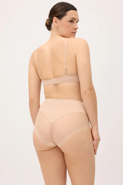 Cueca Redutora de Algodão com Tule Ysabel Mora, Compressão Leve