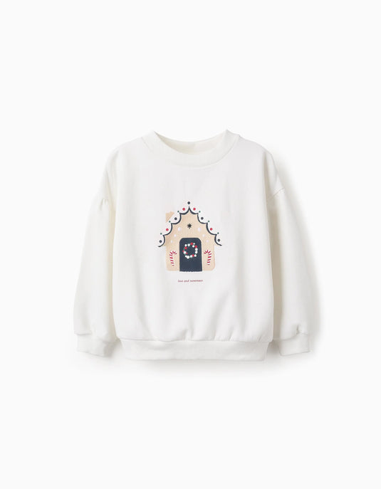 Sweat de Natal Cardada com Purpurinas Menina