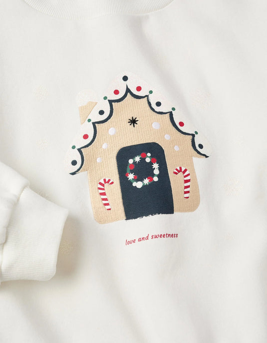 Jersey Navideño Niña Cardado con Purpurina