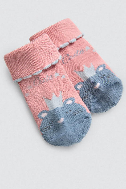 Pack de 2 Pares de Meias Termicas Antiderrapantes para Bebé