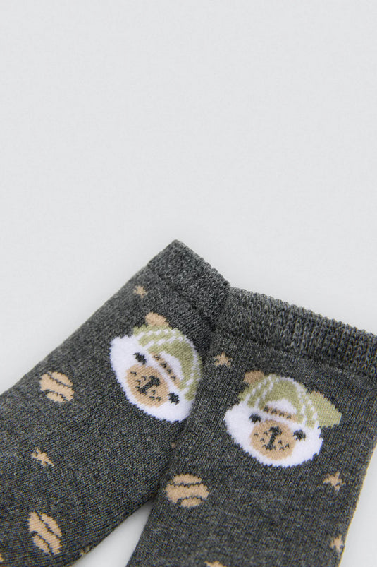 Pack de 2 Pares de Meias Térmicas Estampadas para Bebe