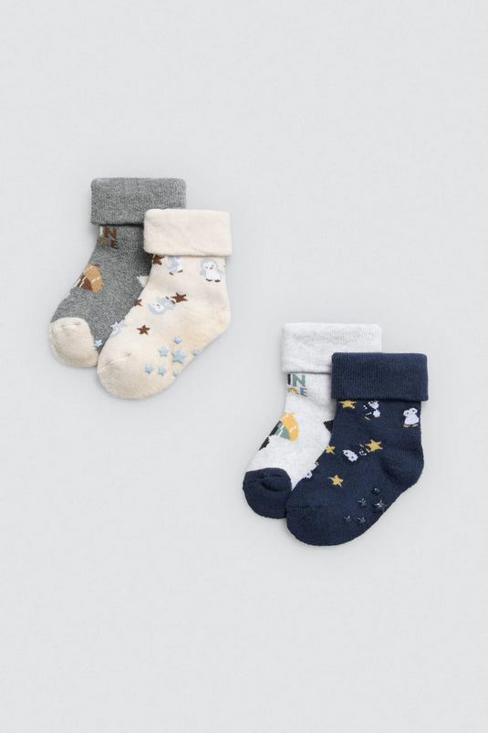 Pack de 2 Pares de Meias Térmicas Anti- Derrapantes para Bebés Penguin Toy