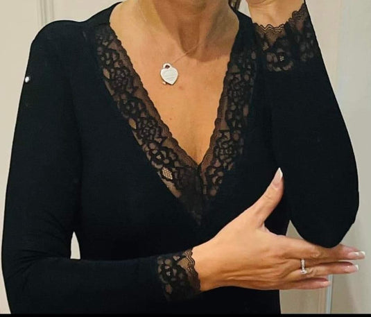 Camisola de Manga Comprida com decote em "V"