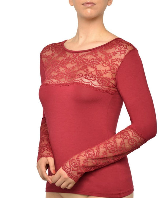Camisola de Manga Comprida com Renda 85-98