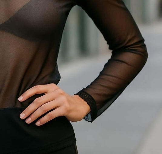 Camisola de Manga Comprida em Tule 85-84