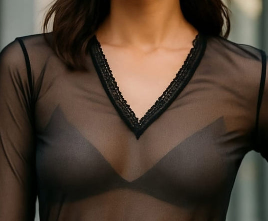 Camisola de Manga Comprida em Tule 85-84