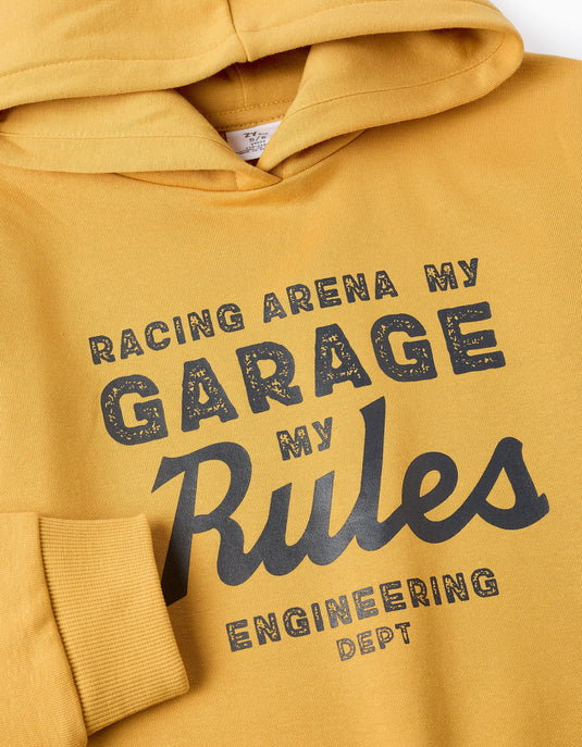 Sweat Cardada com Capuz "My Garage" Menino