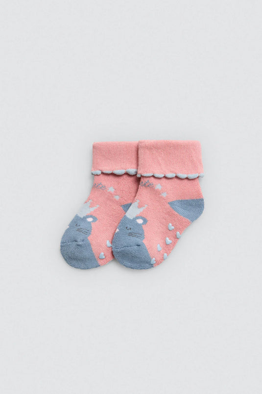 Pack de 2 Pares de Meias Termicas Antiderrapantes para Bebé