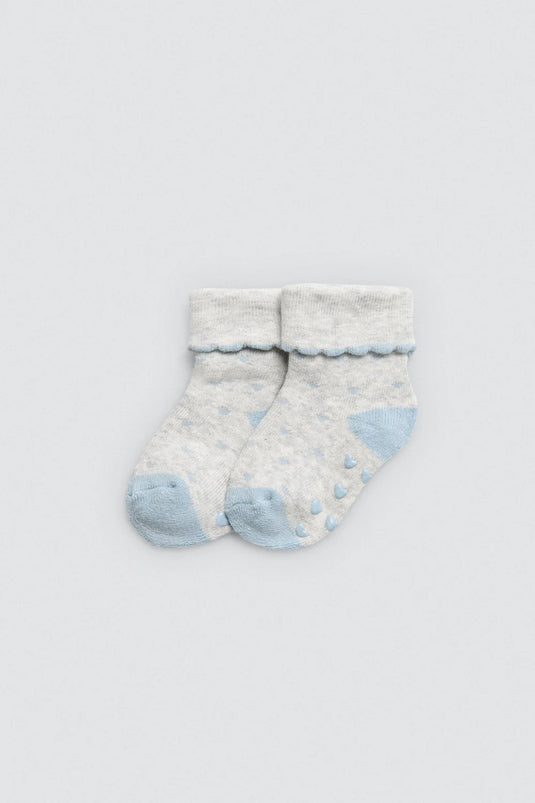 Pack de 2 Pares de Meias Termicas Antiderrapantes para Bebé