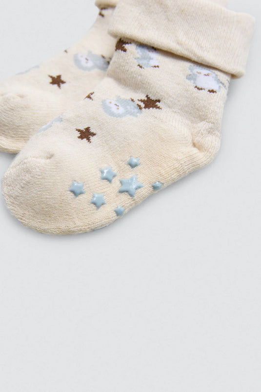 Pack de 2 Pares de Meias Térmicas Anti- Derrapantes para Bebés Penguin Toy