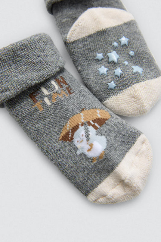 Pack de 2 Pares de Meias Térmicas Anti- Derrapantes para Bebés Penguin Toy